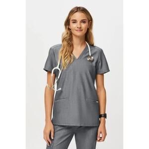 FIGS Casma Scrub Top Women’s Large Graphite 3-Pocket EUC